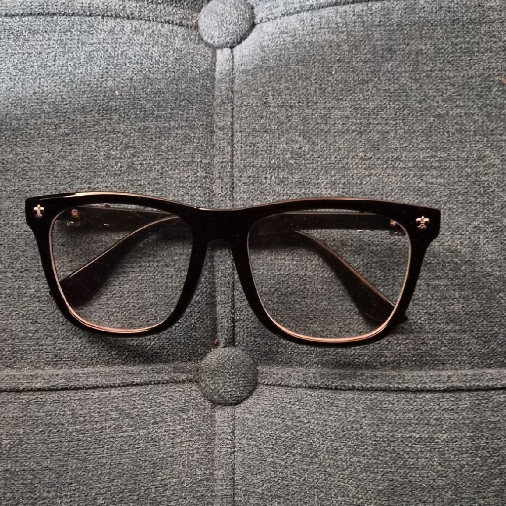 Classic Black Chrome Hearts Styled Eyeglasses